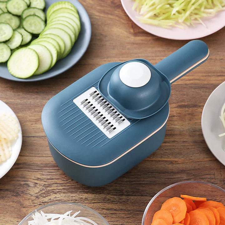 Râpe à Légumes Multifonctionnelle avec Bac de Récupération - Ustensile de Cuisine Pratique pour Couper , Râper et Raboter Facilement