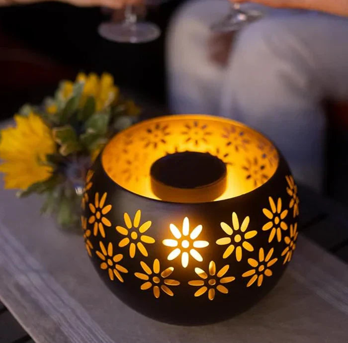 Lampe Bougie à Motif Floral - Lampe de Table Led Décorative pour un Éclairage Stylé