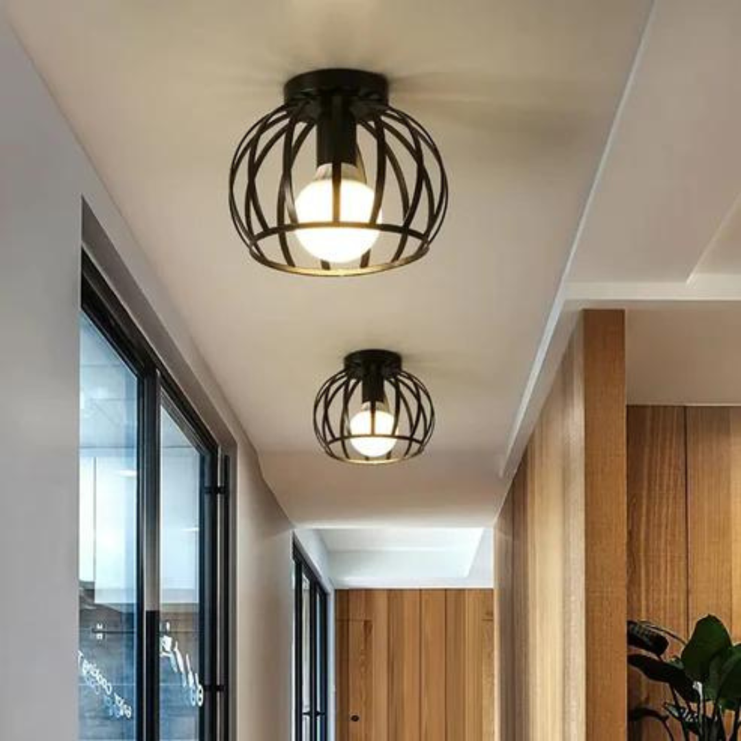 Lampe de Plafond de Style Loft Moderne avec Design de Cage Ouverte
