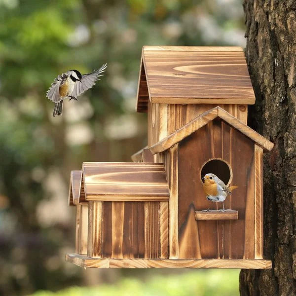 6-trous Maison D' Oiseaux Faite Main