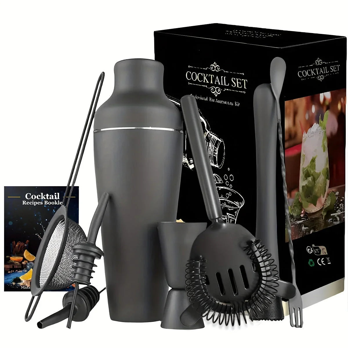 Set de Cocktail Professionnel - Set de Barman en Acier Inoxydable pour des Boissons Parfaites