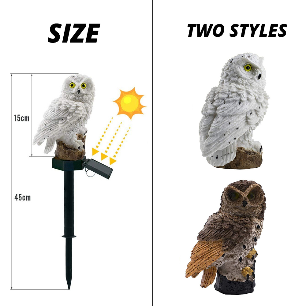Lampe Solaire de Jardin Hibou - Lampe D' Extérieur à Led pour le Jardin , la Terrasse et le Balcon , Résistante aux Intempéries