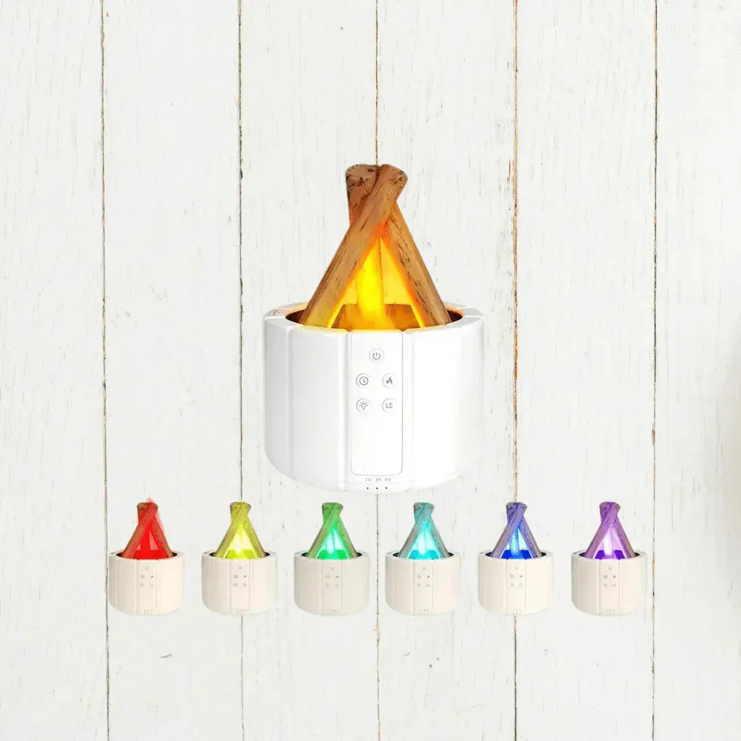 Humidificateur D'air À Flamme Avec Led - Diffuseur À Ultrasons & Aromathérapie Avec Effet De Feu De Cheminée