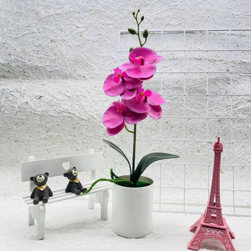 Fleur D' Orchidée Artificielle - Plante Artificielle Décorative Pour Le Salon Et La Décoration De Table