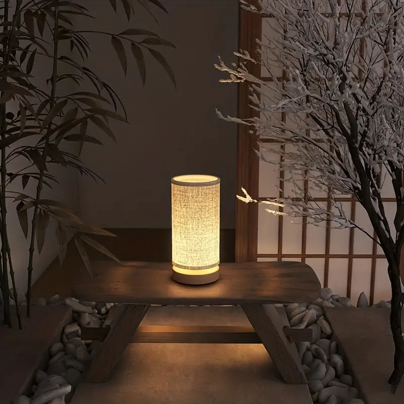 Lampe de Nuit en Lin au Design Moderne - pour une Ambiance Chaleureuse