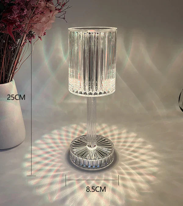 Lampe de Table en Cristal à Intensité Variable et au Design Moderne