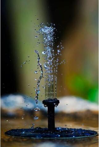 Fontaine à Eau Solaire pour Abreuvoirs à Oiseaux - Fontaine à Eau Pétillante avec Panneau Solaire