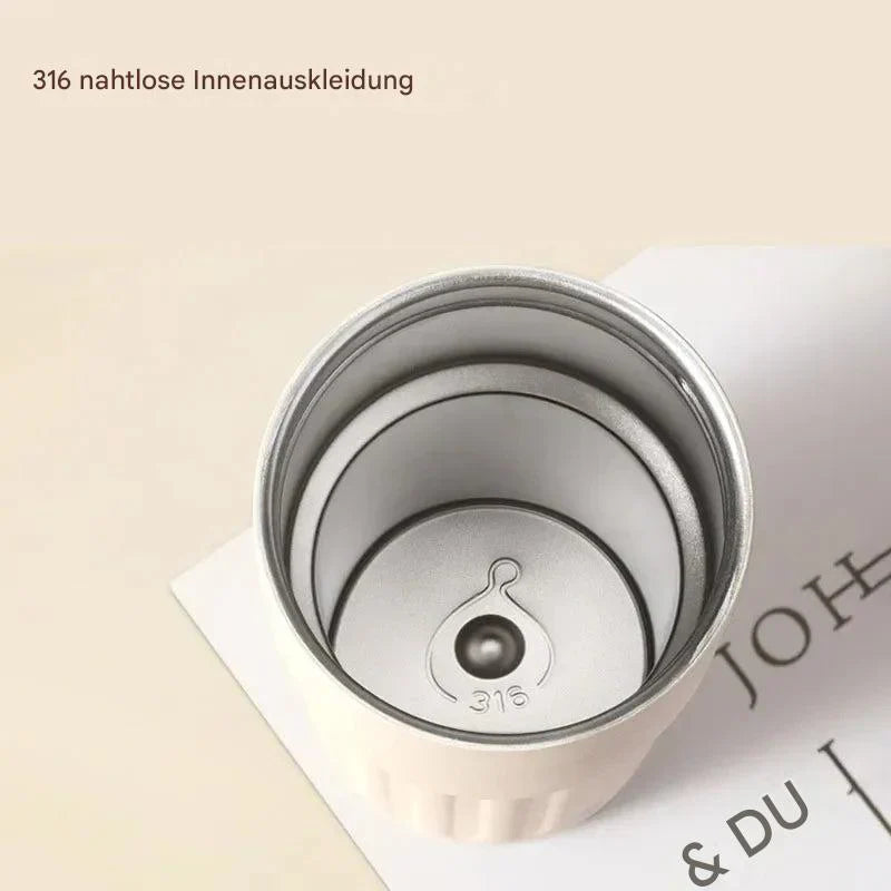 Gobelet Isotherme Compact avec Indicateur de Température - Gobelet de 410 Ml pour Boissons Chaudes et Froides