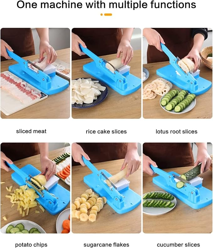 Coupe Alimentaire Manuelle Multifonctions - Coupeuse Robuste de Viande et de Légumes Surgelés