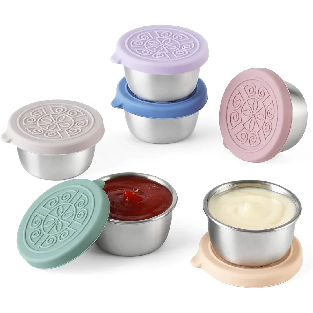 Pots à Sauce en Acier Inoxydable à Fermeture Étanche (Lot de 6)