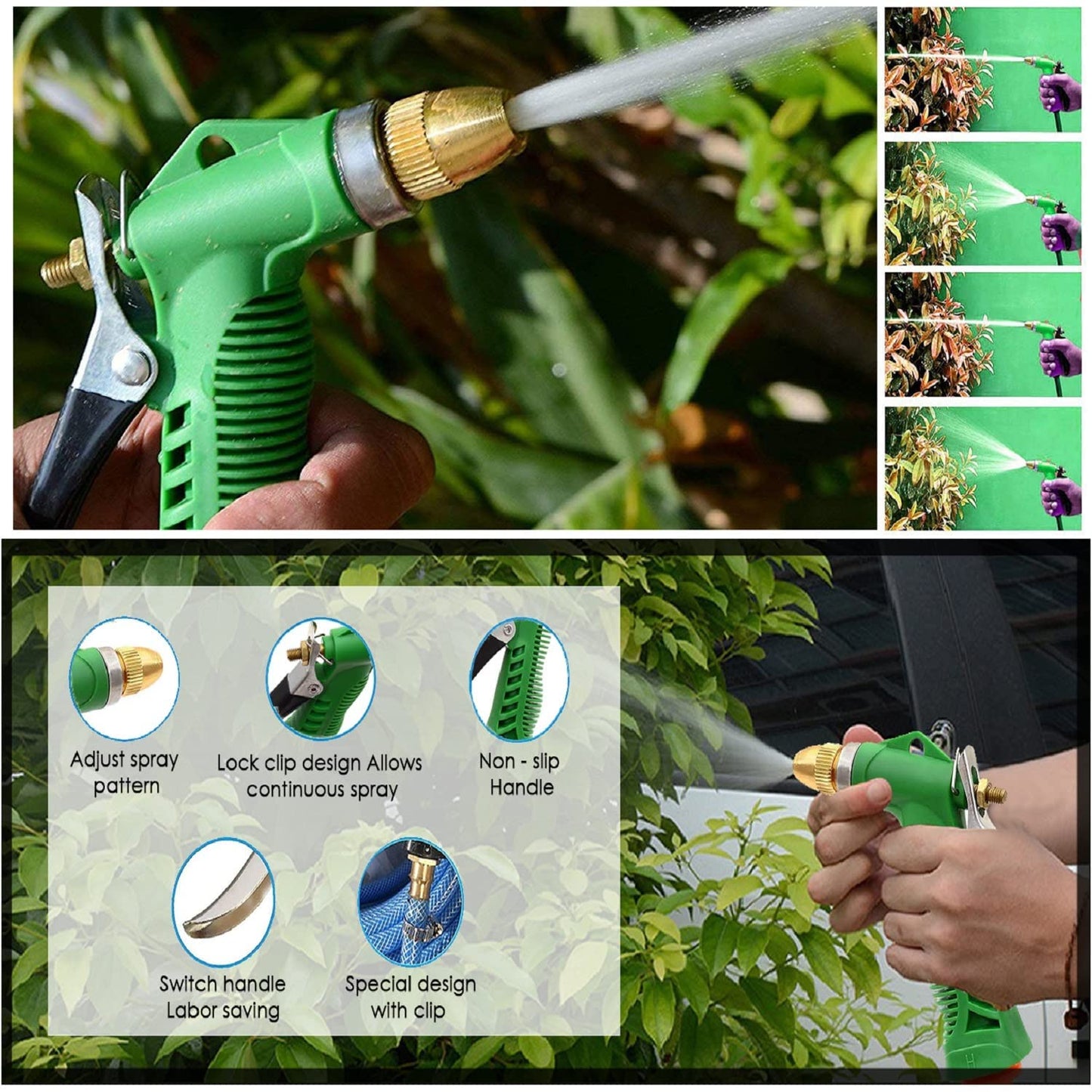 Pistolet De Jardinage Réglable À Haute Pression Avec Tête En Cuivre