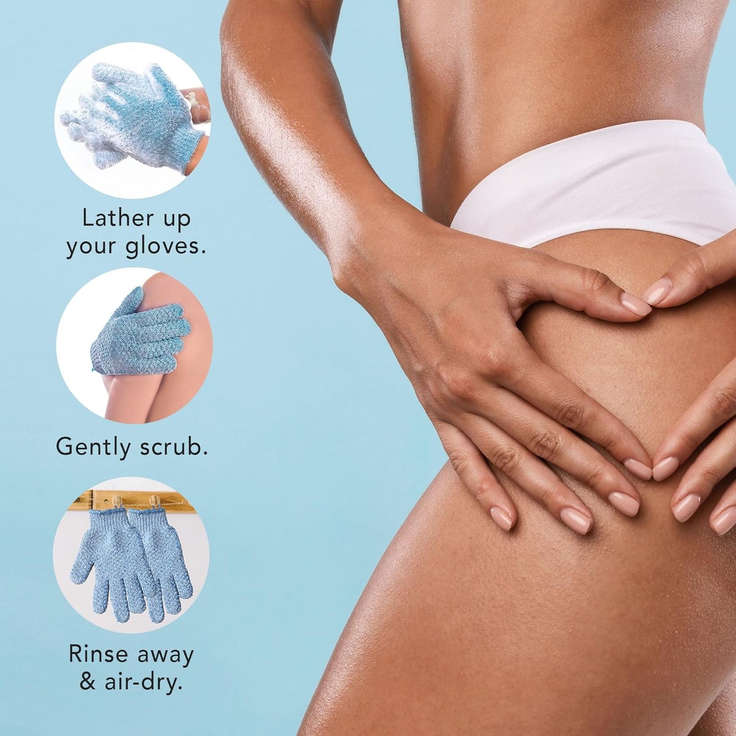 Gants de Bain Exfoliants - Lot de 2