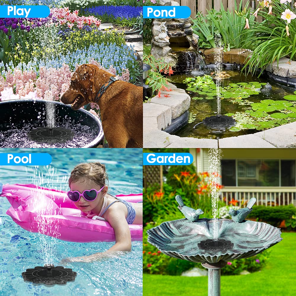 Fontaine à Énergie Solaire pour le Jardin - Design Floral Fontaine D' Eau pour Étangs et Piscines