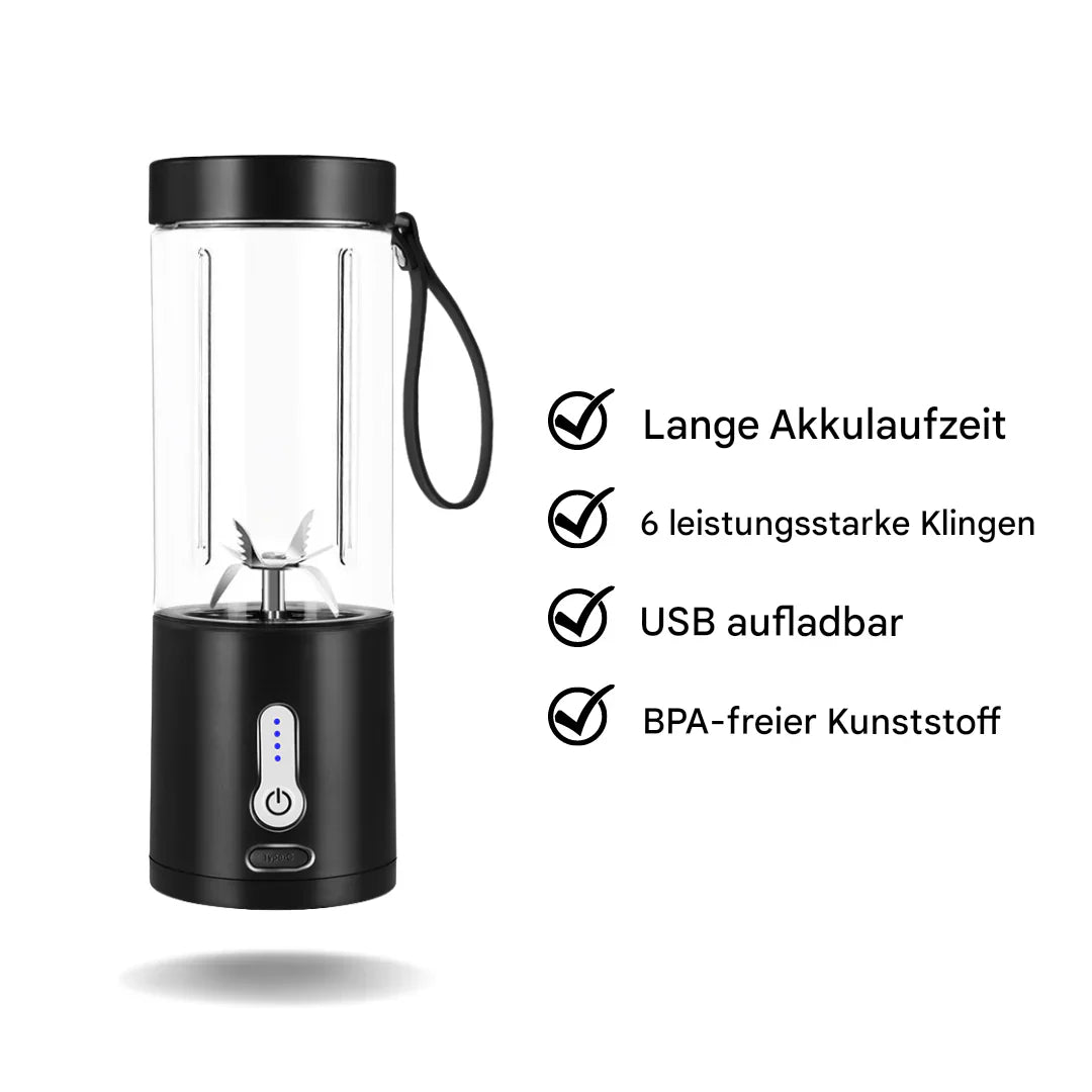 Machine à Smoothies Portable avec 6 Lames Puissantes - Mixeur Compact pour les Déplacements