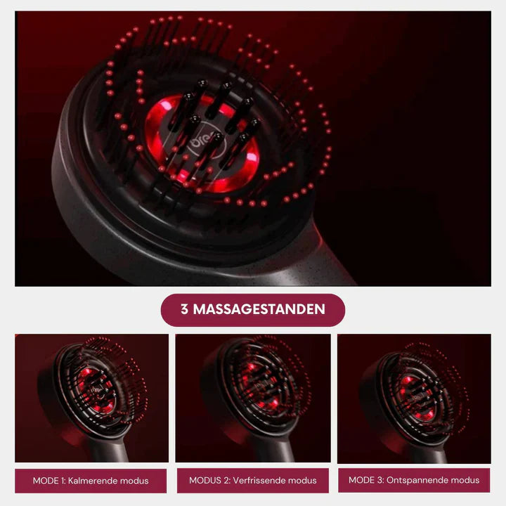Brosse Électrique de Massage du Cuir Chevelu avec Luminothérapie Led