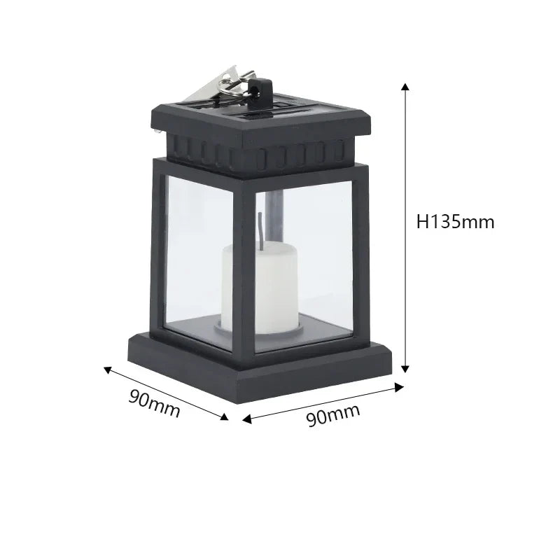 Lanterne Solaire Avec Bougie LED - Lampe À Suspendre Pour Jardin Et Terrasse , Lumière Décorative Pour L' Extérieur