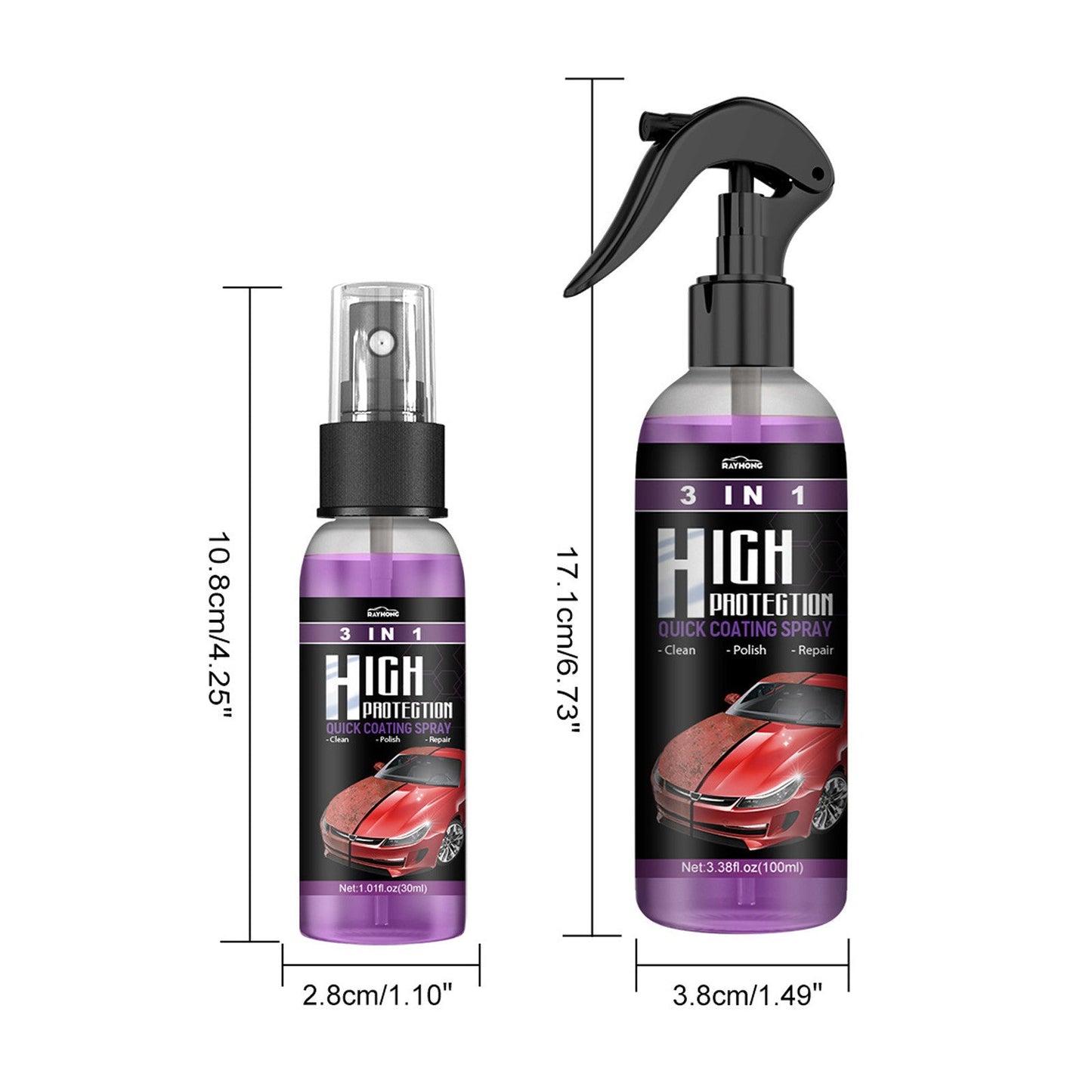 Spray de Revêtement Automobile 3en1 Amélioré