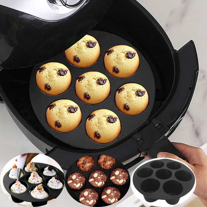 Moule À Muffins En Silicone Pour Friteuse À Air Chaud - Antiadhésif Et Flexible Pour Muffins , Cupcakes Et Snacks