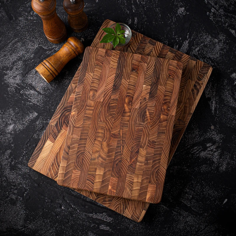 Bloc de Hachage en Bois - Planche à Découper de Haute Qualité en Bois de Bout pour les Cuisiniers Professionnels et Amateurs
