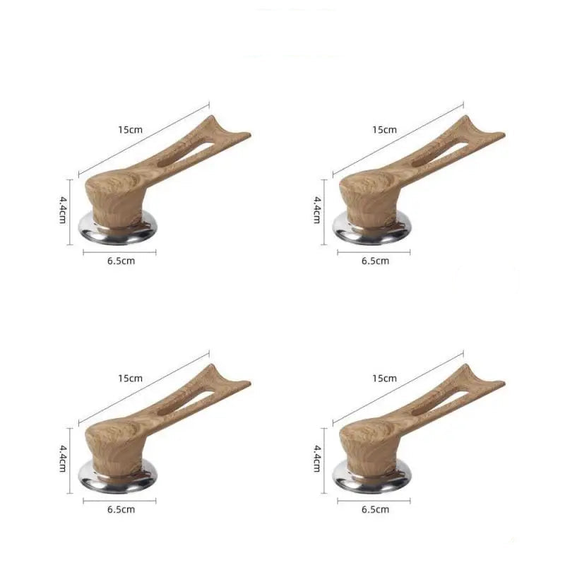 Poignée de Remplacement pour Couvercle de Casserole - Design en Bois avec Base en Acier Inoxydable