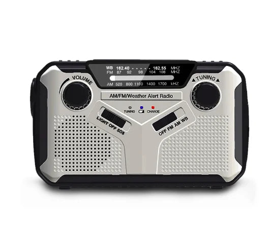 Radio D' Urgence À Manivelle Solaire - Radio Portable À Dynamo Avec Banque D' Énergie Lampe De Poche Led