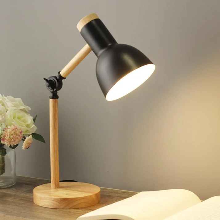 Lampe de Table Scandinave en Bois