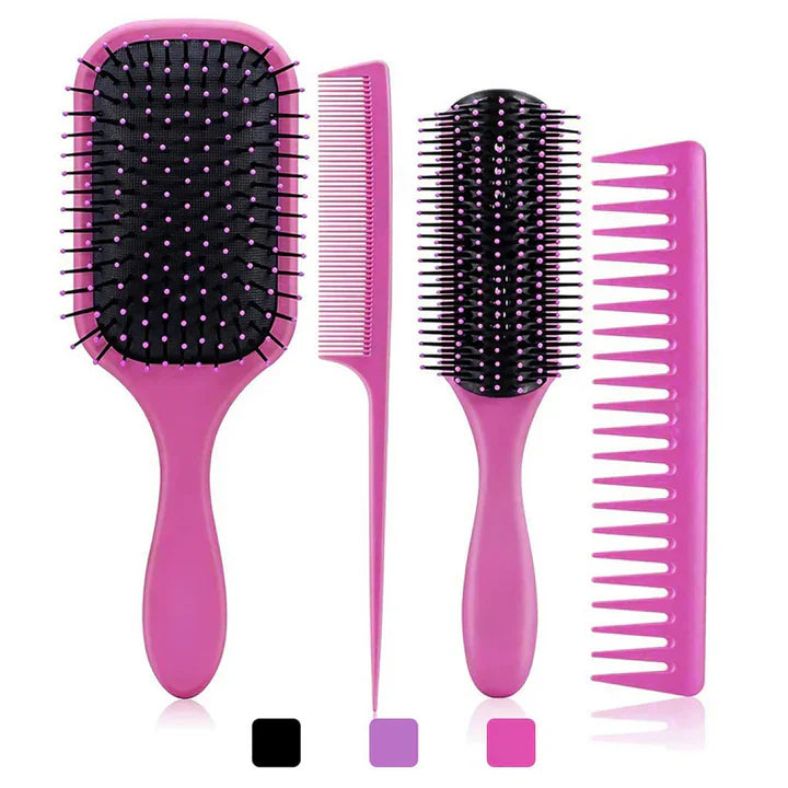 Set de 4 Brosses à Cheveux Démêlantes