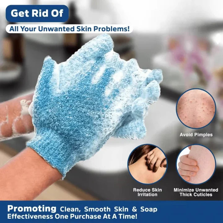 Gants de Bain Exfoliants - Lot de 2