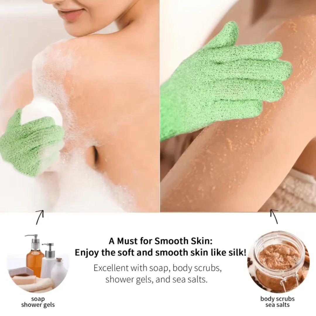 Gants de Bain Exfoliants - Lot de 2