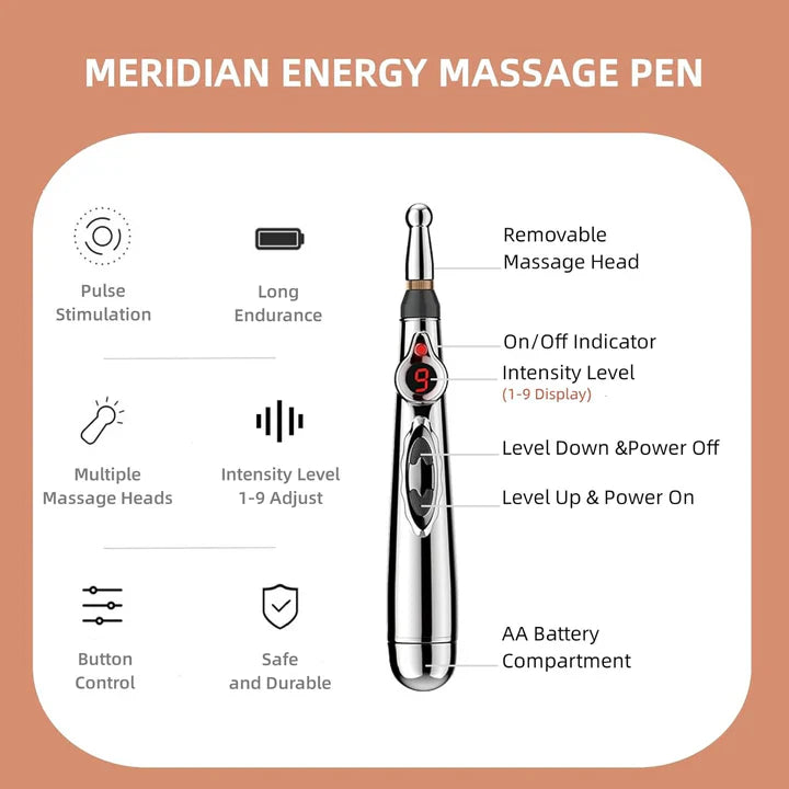 Pen D' Acupuncture Électronique | Appareil de Massage des Méridiens pour le Soulagement de la Douleur