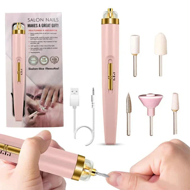 Appareil Électrique de Soin des Ongles 5 en 1 - Outil de Manucure Portable avec Lumière Led