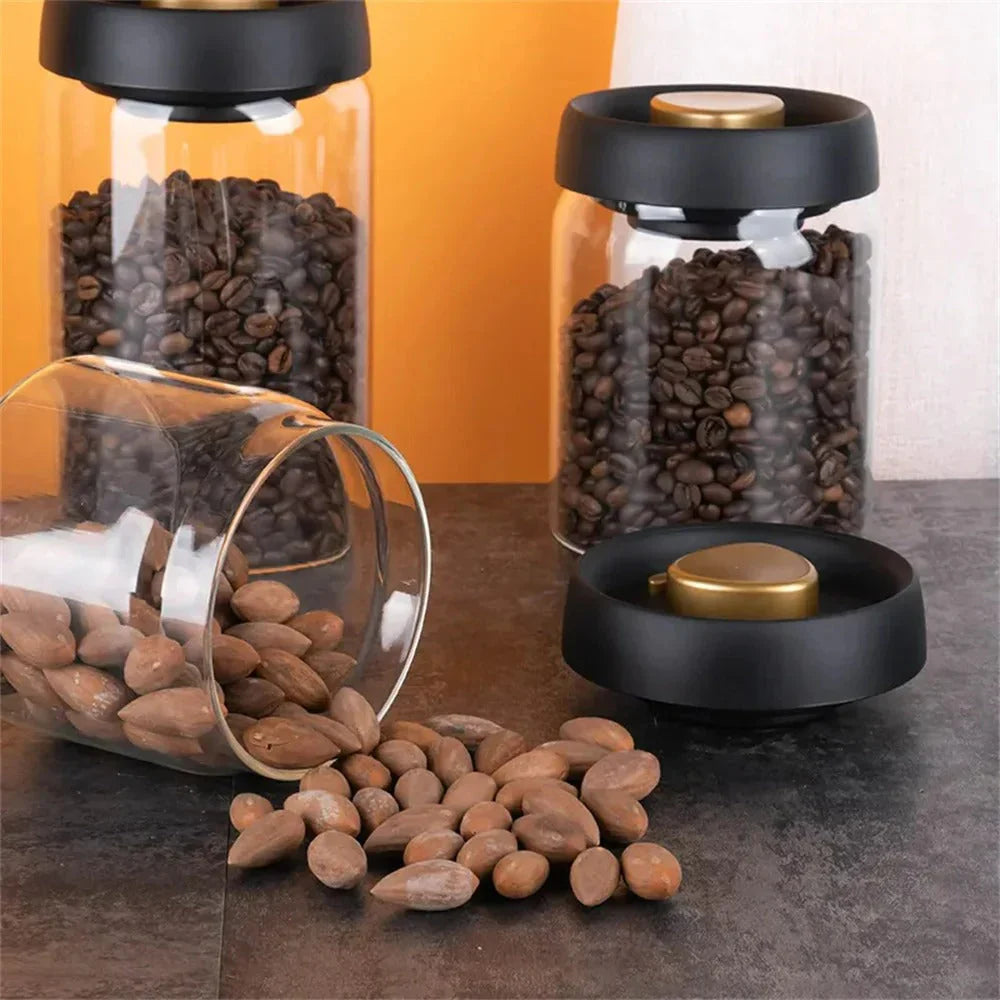 Réservoir À Grains De Café En Verre Avec Couvercle De Protection Des Arômes Pour Une Fraîcheur Durable