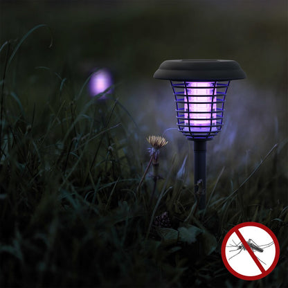 Détructeur D' Insectes Solaire avec Lumière Led - Lampe de Jardin Étanche pour Éloigner les Moustiques