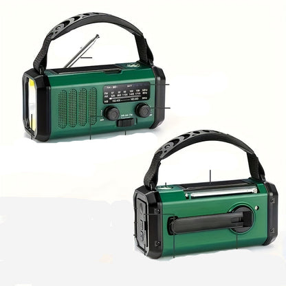 Radio D' Urgence Solaire avec Powerbank - Radio à Manivelle avec Lampe de Poche à Led pour le Camping et L' Extérieur