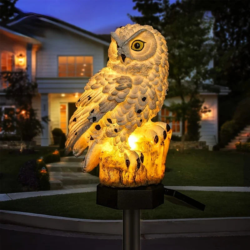 Lampe Solaire de Jardin Hibou - Lampe D' Extérieur à Led pour le Jardin , la Terrasse et le Balcon , Résistante aux Intempéries