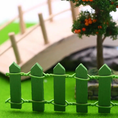 Clôture de Jardin Miniature en Bois - Décoration Colorée pour le Jardin des Fées et le Modélisme