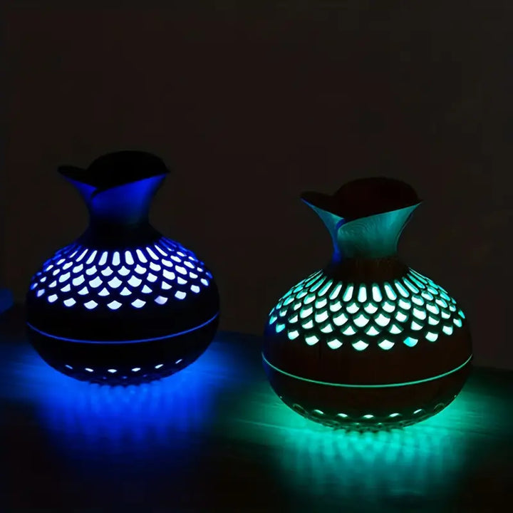 Humidificateur à Led - Diffuseur en Bois et Veilleuse