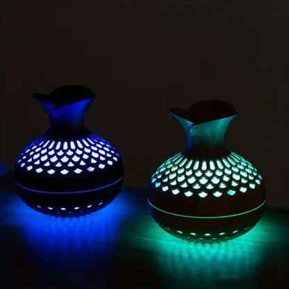 Humidificateur à Led - Diffuseur en Bois et Veilleuse