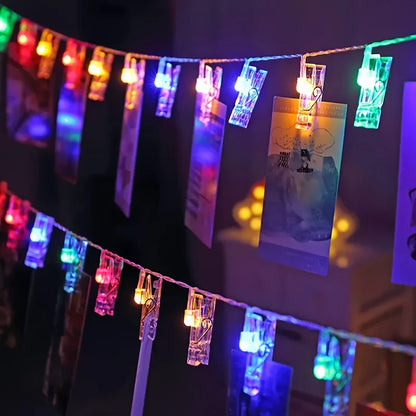 Chaînes Lumineuses Led Fotoclips avec Piles - Lumières Changeant de Couleur pour la Décoration et la Présentation de Photos