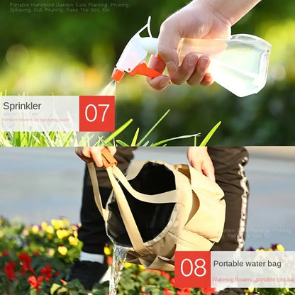 Set D' Outils de Jardinage avec Sac de Transport - Set de 10 Pièces pour L' Entretien du Jardin
