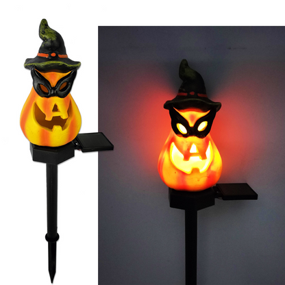 Lampes Solaires D' Halloween - Lampes de Jardin Décoratives à Led avec des Motifs de Citrouilles et de Sorcières