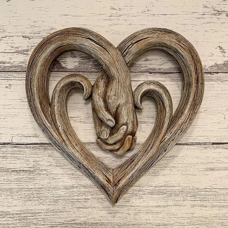 Décoration Murale en Bois en Forme de Cœur