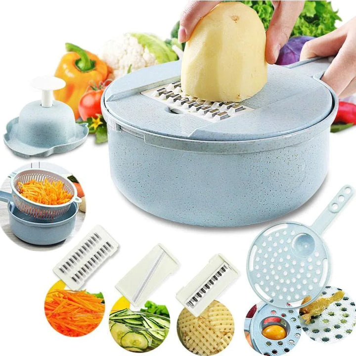 Râpe à Légumes Multifonctionnelle avec Tamis - Râpe de Cuisine 3 en 1 pour les Légumes et les Fruits | Ustensile de Cuisine Pratique avec Bac de Récupération