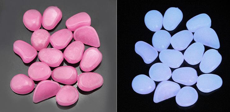 Pierres Lumineuses pour le Jardin & la Décoration - Galets Phosphorescents de Différentes Couleurs