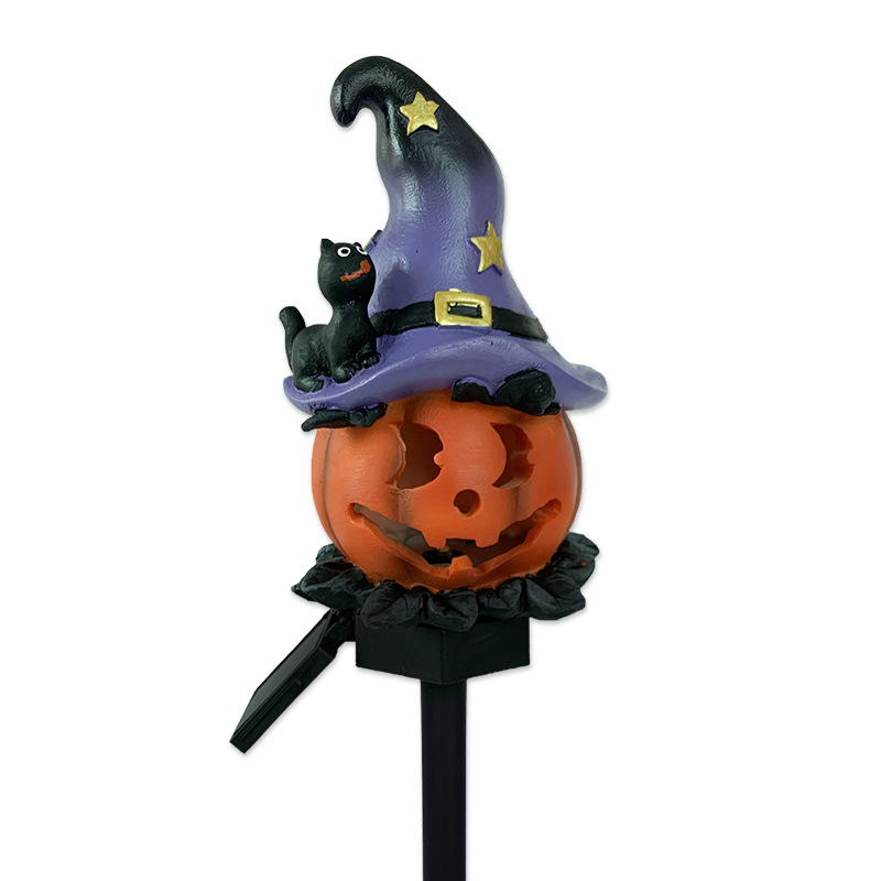 Lampes Solaires D' Halloween - Lampes de Jardin Décoratives à Led avec des Motifs de Citrouilles et de Sorcières