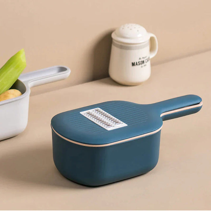 Râpe à Légumes Multifonctionnelle avec Bac de Récupération - Ustensile de Cuisine Pratique pour Couper , Râper et Raboter Facilement