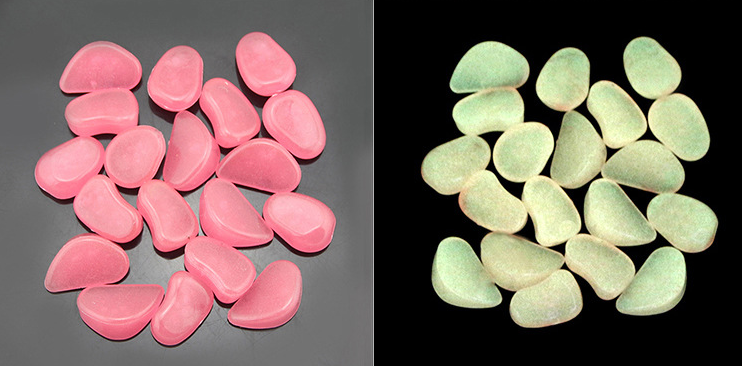 Pierres Lumineuses pour le Jardin & la Décoration - Galets Phosphorescents de Différentes Couleurs