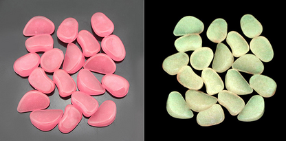Pierres Lumineuses pour le Jardin & la Décoration - Galets Phosphorescents de Différentes Couleurs
