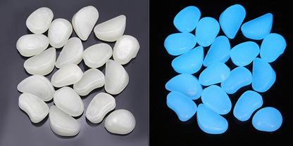 Pierres Lumineuses pour le Jardin & la Décoration - Galets Phosphorescents de Différentes Couleurs