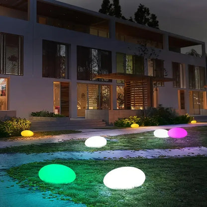 Pierres de Jardin Lumineuses avec Changement de Couleur - Lampes à Led Décoratives en Pierre pour L' Extérieur et le Jardin